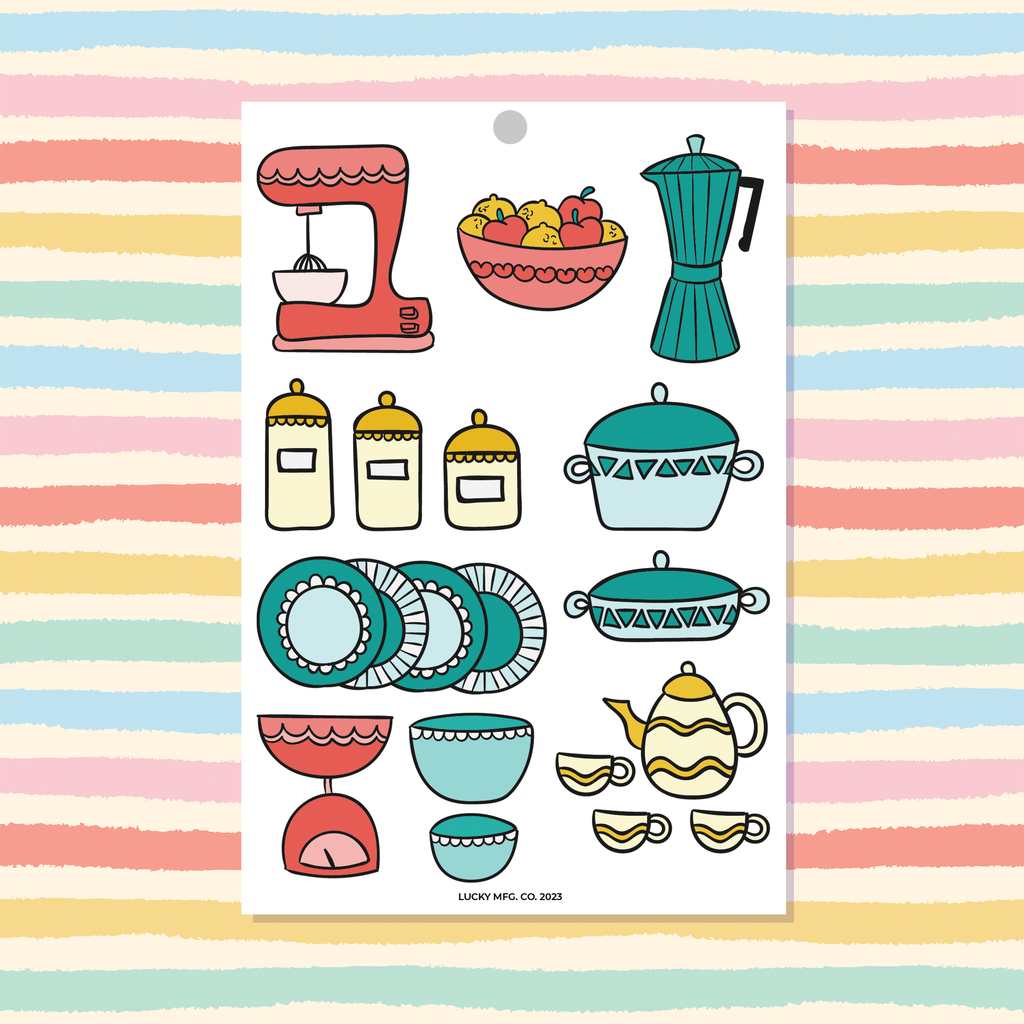 Kitchenware 4x6 Vinyl Sticker Sheet