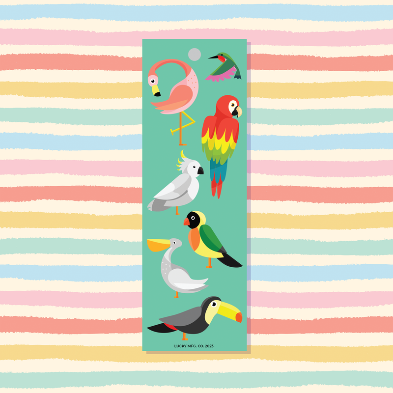 Tropical Birds Vinyl Sticker Strip