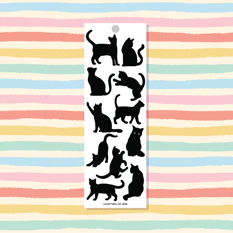 Black Cats Vinyl Sticker Strip