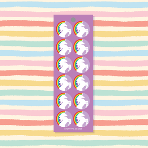 Rainbow Unicorn Symbols Sticker Strip