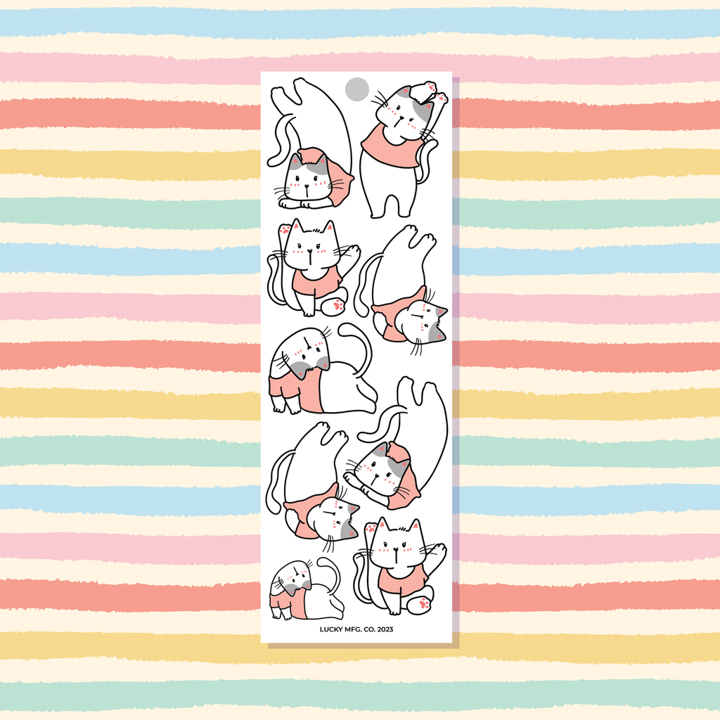 Yoga Cats Vinyl Sticker Strip