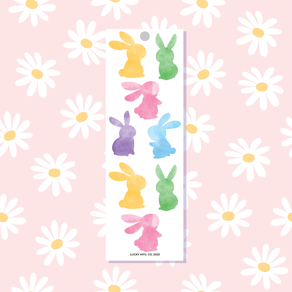 Watercolor Easter Bunnies Vinyl Sticker Strip