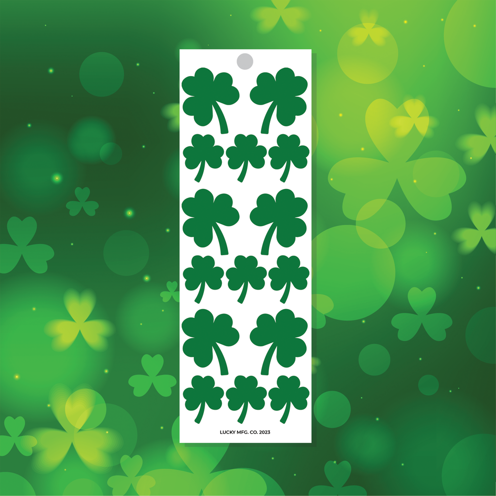 Large and Small Clovers/Shamrocks St. Patrick's Day Vinyl Sticker Strip