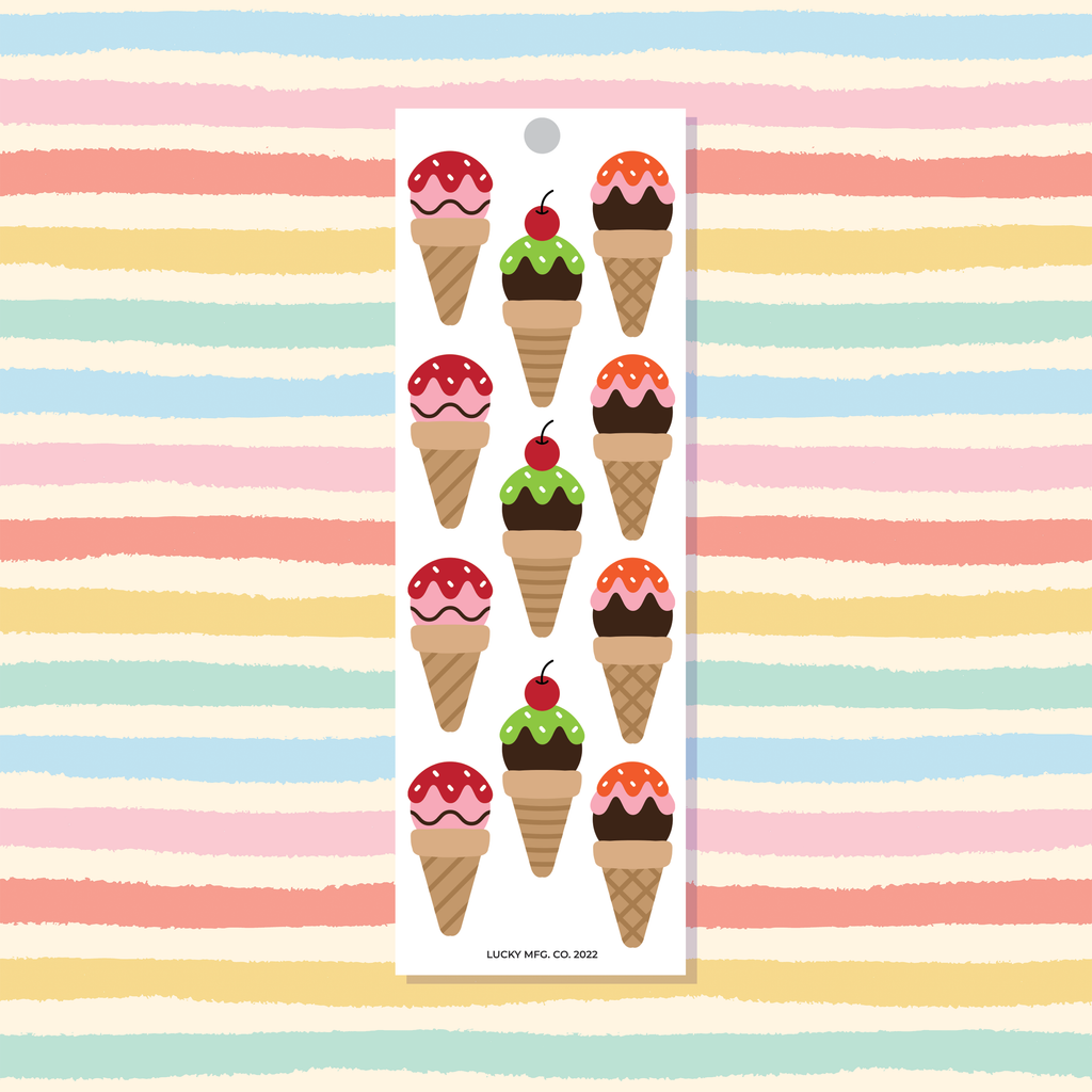Ice Cream Cones Vinyl Sticker Strip