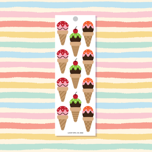 Ice Cream Cones Vinyl Sticker Strip