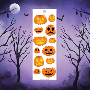 Spooky Pumpkins Vinyl Sticker Strip