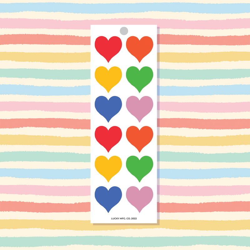 Rainbow Hearts Vinyl Sticker Strip