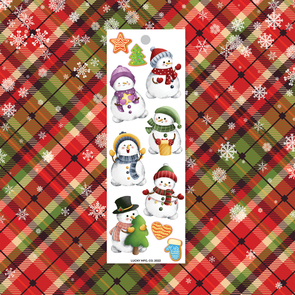 Snowmen and Christmas Cookies Vinyl Sticker Strip