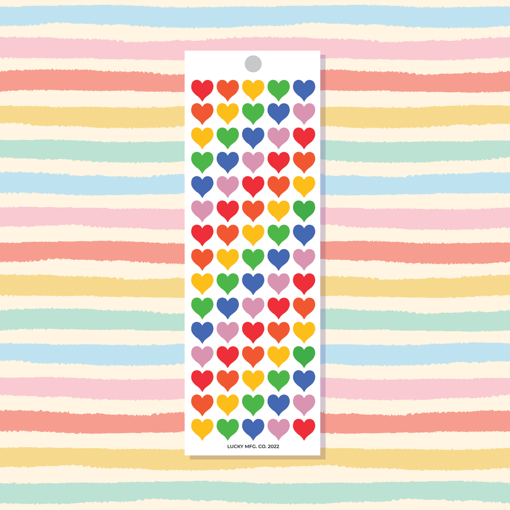 Mini Rainbow Hearts Vinyl Sticker Strip