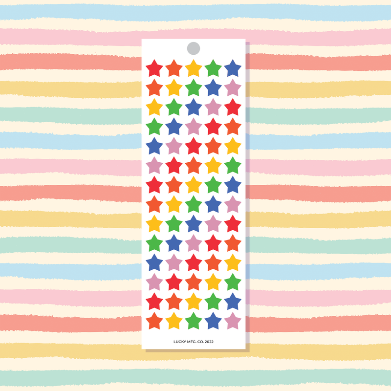 Mini Rainbow Stars Vinyl Sticker Strip