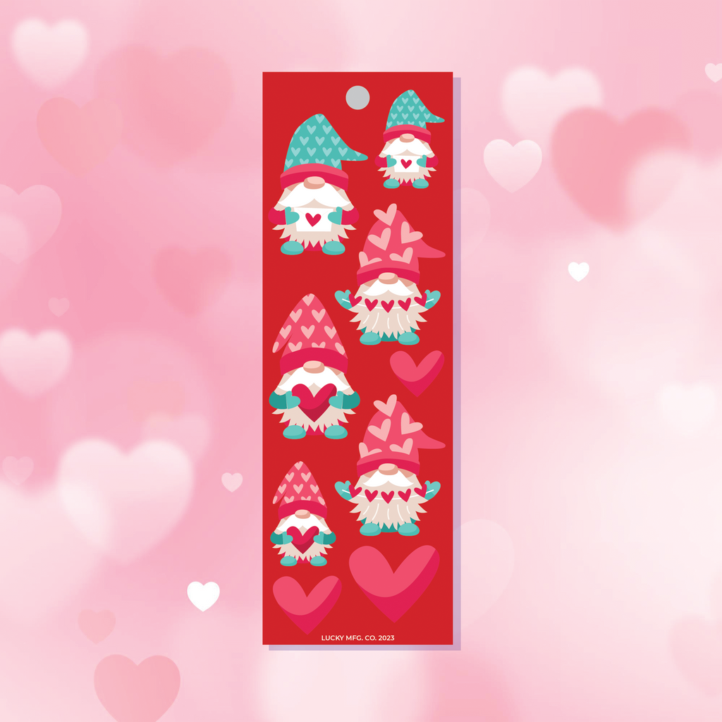 Valentine's Day Gnomes Vinyl Sticker Strip