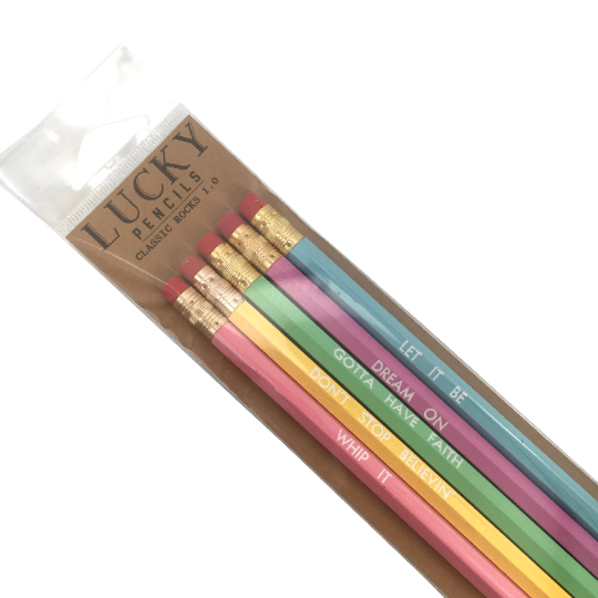 70's and 80's Music Hits Pencil Pack - Set of 5