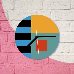 Stripes and Color Blocks Glass Wall Clock