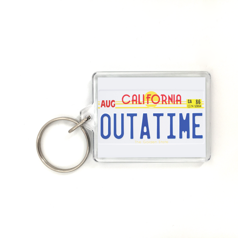 OUTATIME Back to the Future License Plastic Keychain