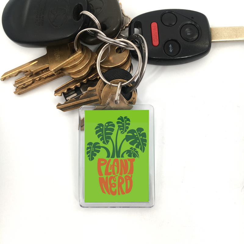 Plant Nerd Plastic Keychain