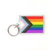 Progress Pride Flag Plastic Keychain