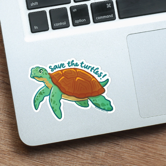 "Save the Turtles" Sea Turtle Vinyl Sticker