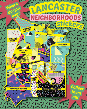 Downtown Lanc Neighborhoods Retro TV Logo Vinyl Sticker