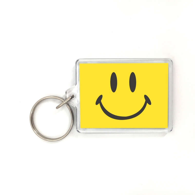 Smiley Face Plastic Keychain