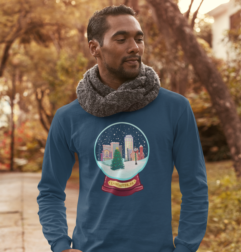 Downtown Lancaster, PA Snow Globe Long Sleeve T-Shirt
