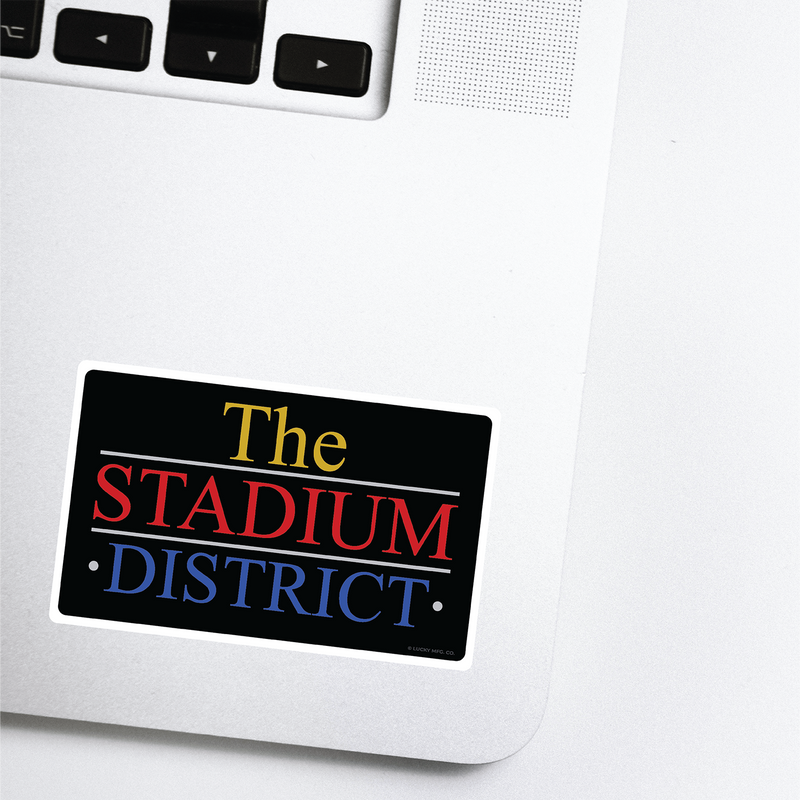 Stadium District Lanc Neighborhoods Retro TV Logo Vinyl Sticker