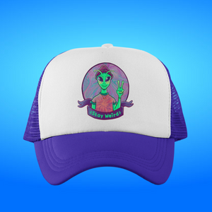 Stay Weird Alien Trucker Style Hat