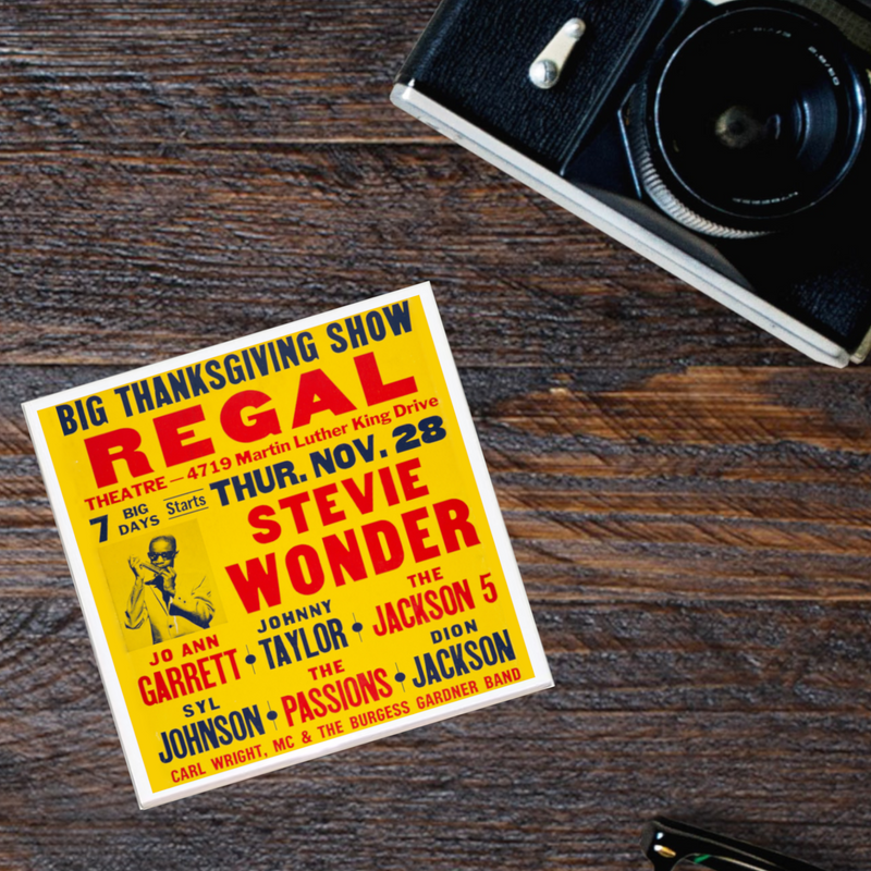Stevie Wonder Vintage Ticket Poster Coaster