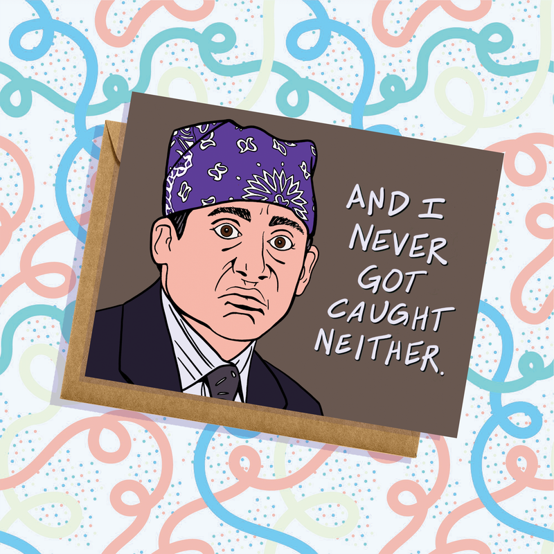 Prison Mike The Office Card Steve Carell Michael Scott TV Show Comedy Greeting Card Blank Inside Made in USA