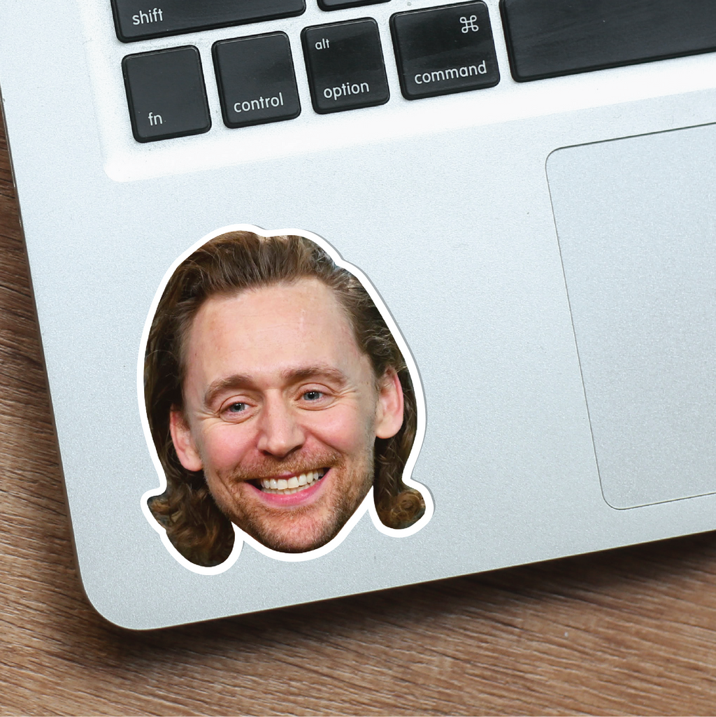 Tom Hiddleston Celebrity Head Vinyl Sticker - Loki