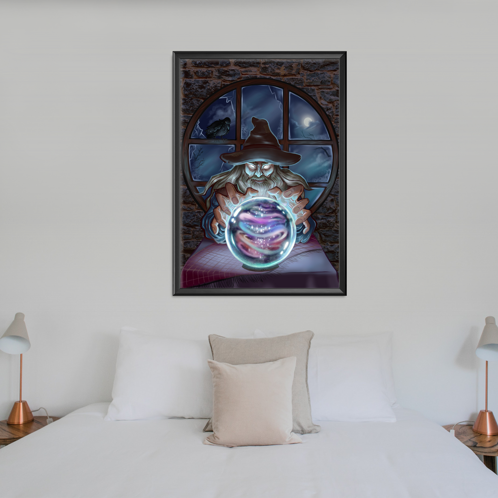 Wizard Pondering Orb Illustrated 20 x 28 Poster