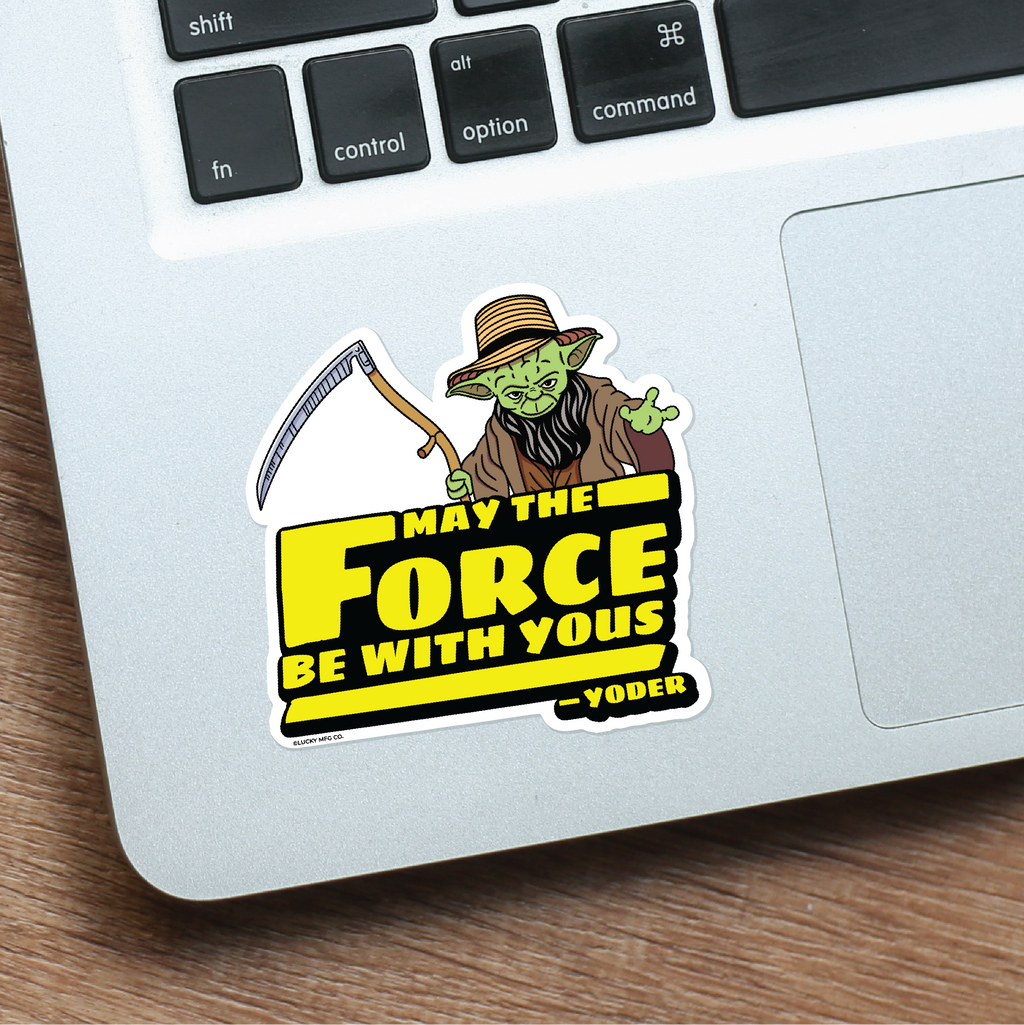 Yoder "May the Force Be With Yous" Yoda Star Wars Parody Vinyl Sticker