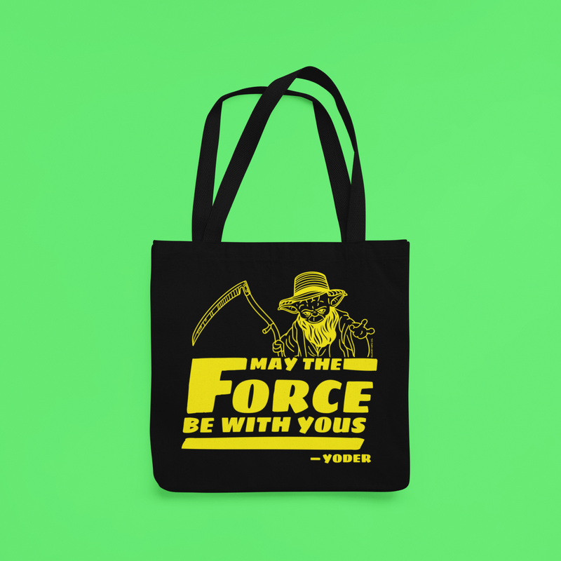 "May The Force Be With Yous" Yoda Parody Tote Bag