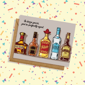 In Booze Years You're Perfectly Aged Birthday Card Beer Drinking Getting Old Humor Dad Grandpa