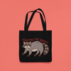 "Live Fast, Eat Trash!" Raccoon Tote Bag