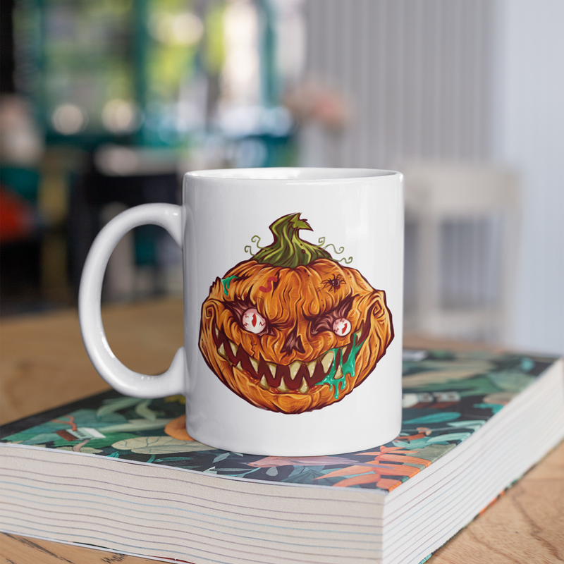 Creepy Halloween Pumpkin Mug