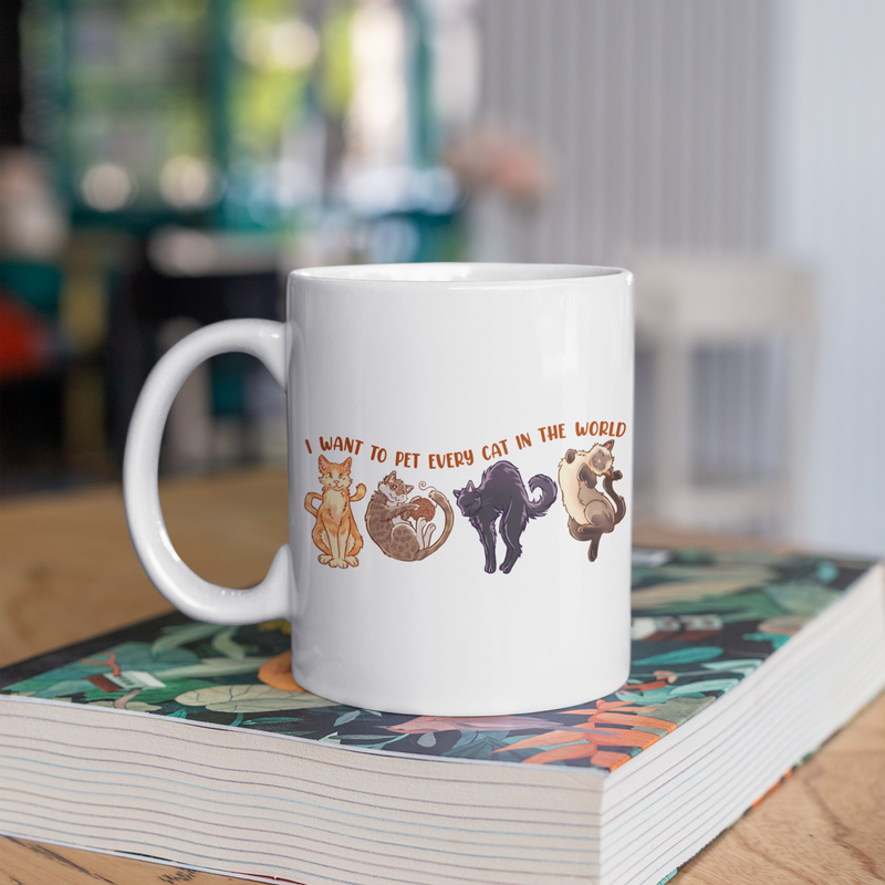 "I Want to Pet Every Cat" Mug
