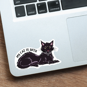 "My Cat is Goth" Kitty Vinyl Sticker