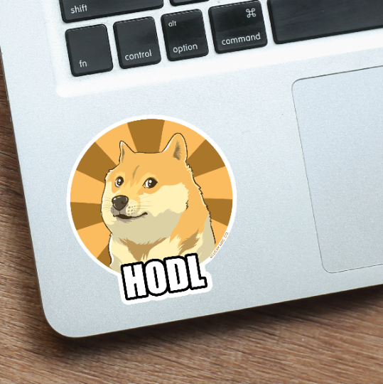 HODL Doge Cryptocurrency Vinyl Sticker