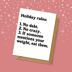 Holiday Rules Christmas/Holiday Card