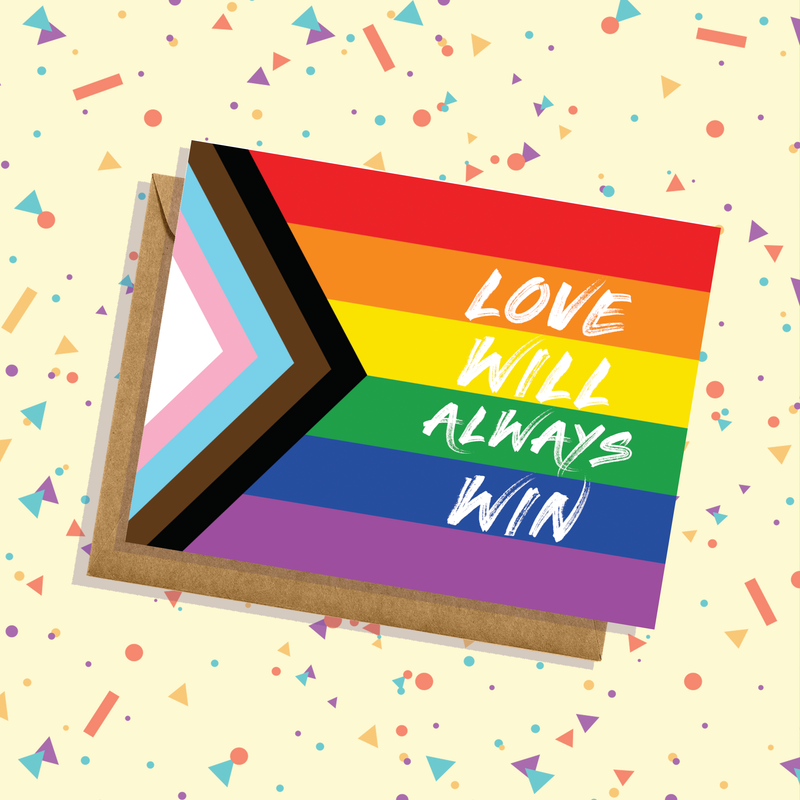 Pride Progress Flag Love Will Always Win Greeting Card