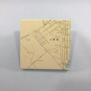 Lancaster City Map Coasters ~ Set of  4
