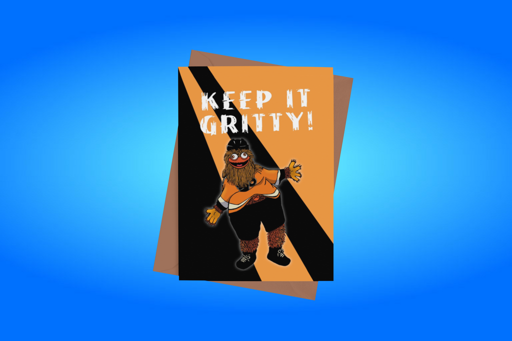 Gritty Philadelphia Flyers Mascot Sticker Card Hockey Fan Blank Inside Greeting Card Made in USA