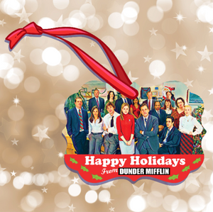 Happy Holidays from Dunder Mifflin Christmas Tree Ornament || The Office (US) || Handmade || TV Show || Peacock || Michael Scott || NBC