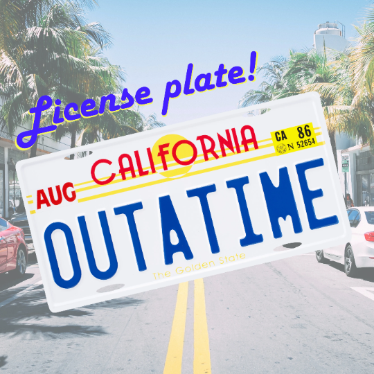 OUTATIME License Plate