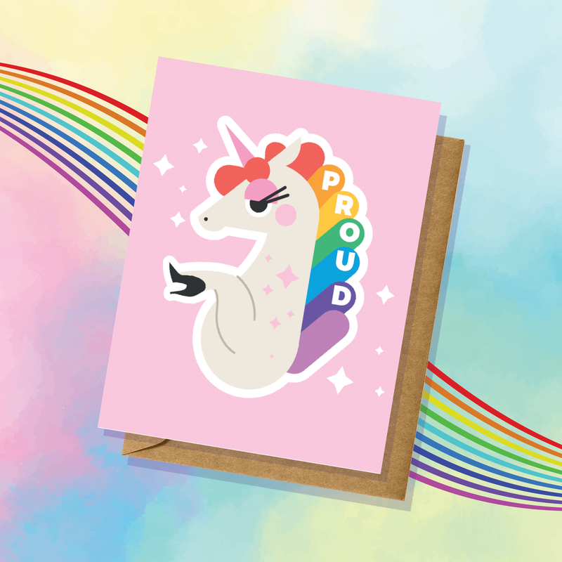 Pride Proud Unicorn Diva Greeting Card