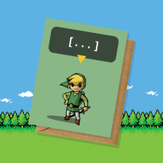 Link (...) Legend of Zelda Gamer Greeting Card || Nintendo || Video Games || Geekery || Made in USA || Handmade || Nostalgia || 90s